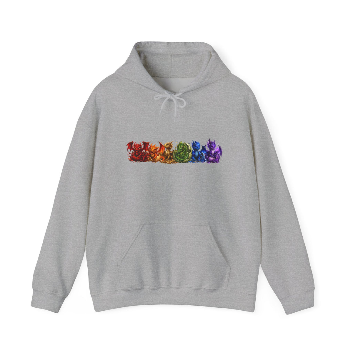 Rainbow Cat Row Hoodie — Colorful Paw Print Graphic Sweatshirt