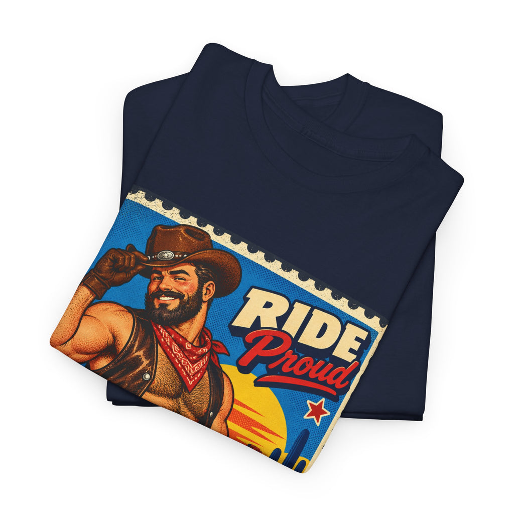 Gay Bear Shirt – Vintage Bear Pride Pin-Up T-Shirt, Retro Postage Stamp Art, LGBTQ Bear Culture Tee.
