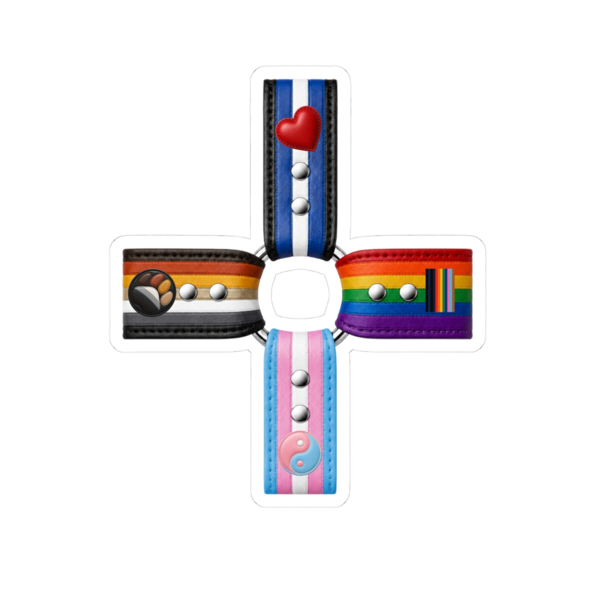 Pride Flag Cross Sticker — LGBTQA+ Inclusive Kiss-Cut Sticker Pack