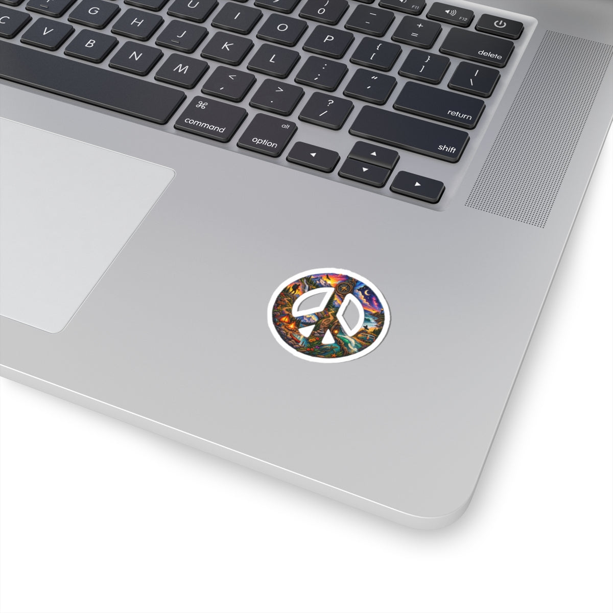 Peace Sign Sticker — Colorful Scenic Hippie Decal (Kiss-Cut)