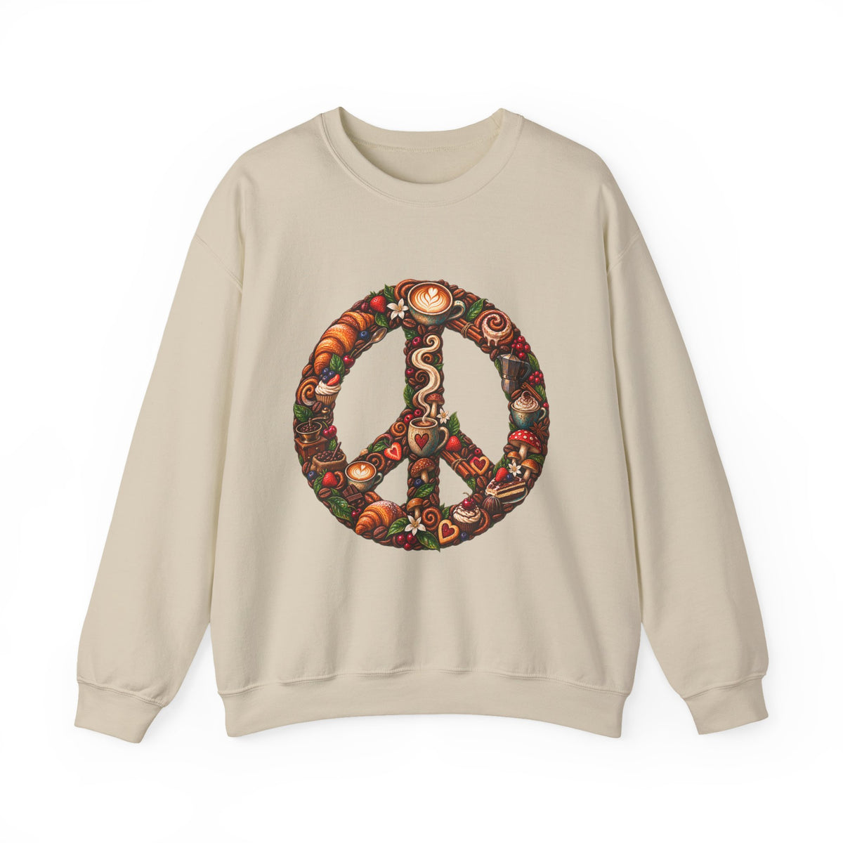 Peace Sign Floral Sweatshirt — Boho Vintage Peace Symbol Crewneck