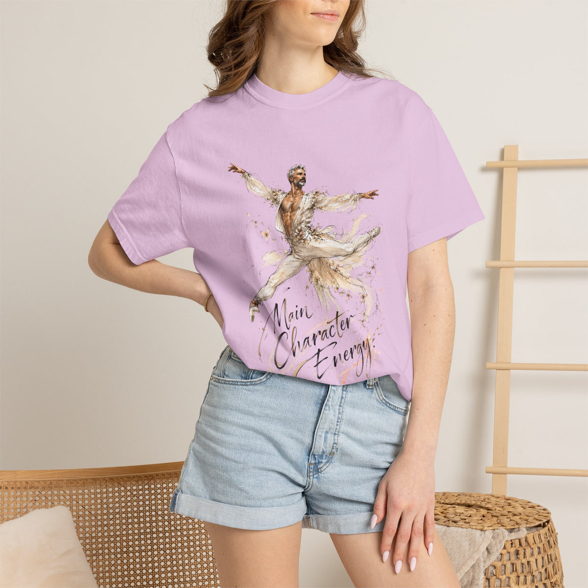 Ballet Dancer Watercolor T-Shirt — "Main Character Energy" Graphic Tee
