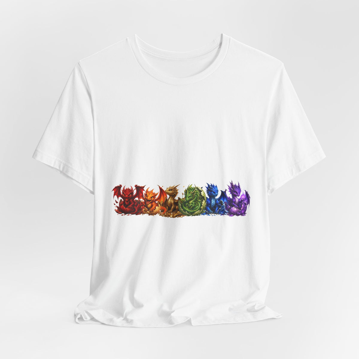 Rainbow Dragon Line Art T-Shirt