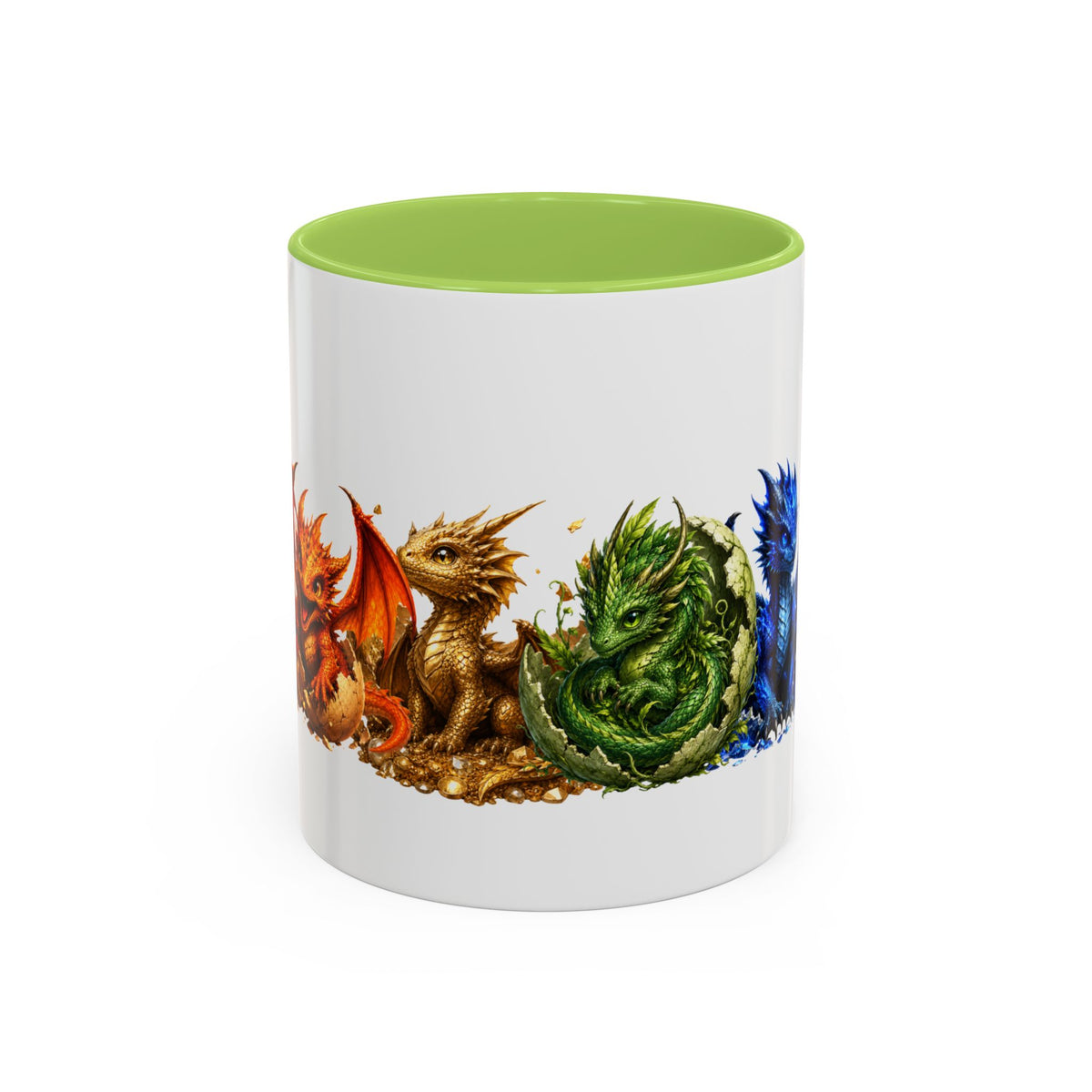 Dragon Element Accent Coffee Mug — Colorful Baby Dragon Lineup (11/15oz)