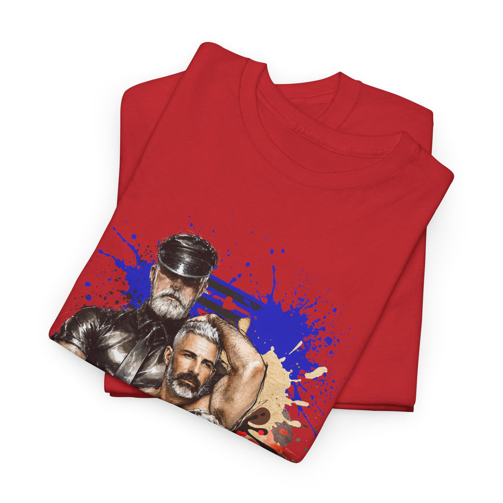 Leather Daddy Pride T-Shirt — Rainbow Gay Brotherhood Illustration Tee