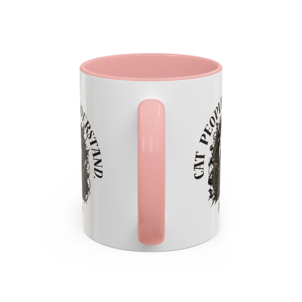 Cat People Understand Accent Mug — 'IYKYK' Black-Trim Coffee Cup. Cat lovers. Cat people. Cat mug.