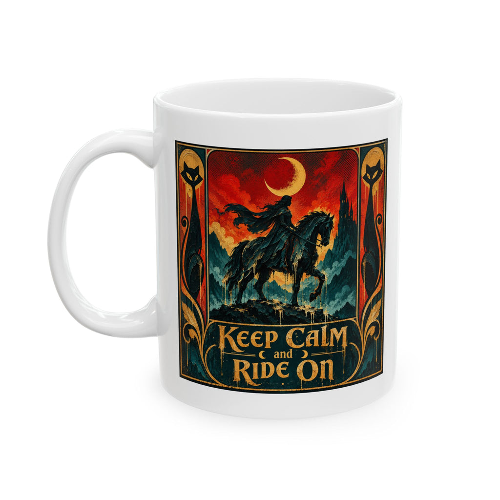 Horse Lover Coffee Mug – Equestrian Art Mug with Jewel Tone Horse Painting