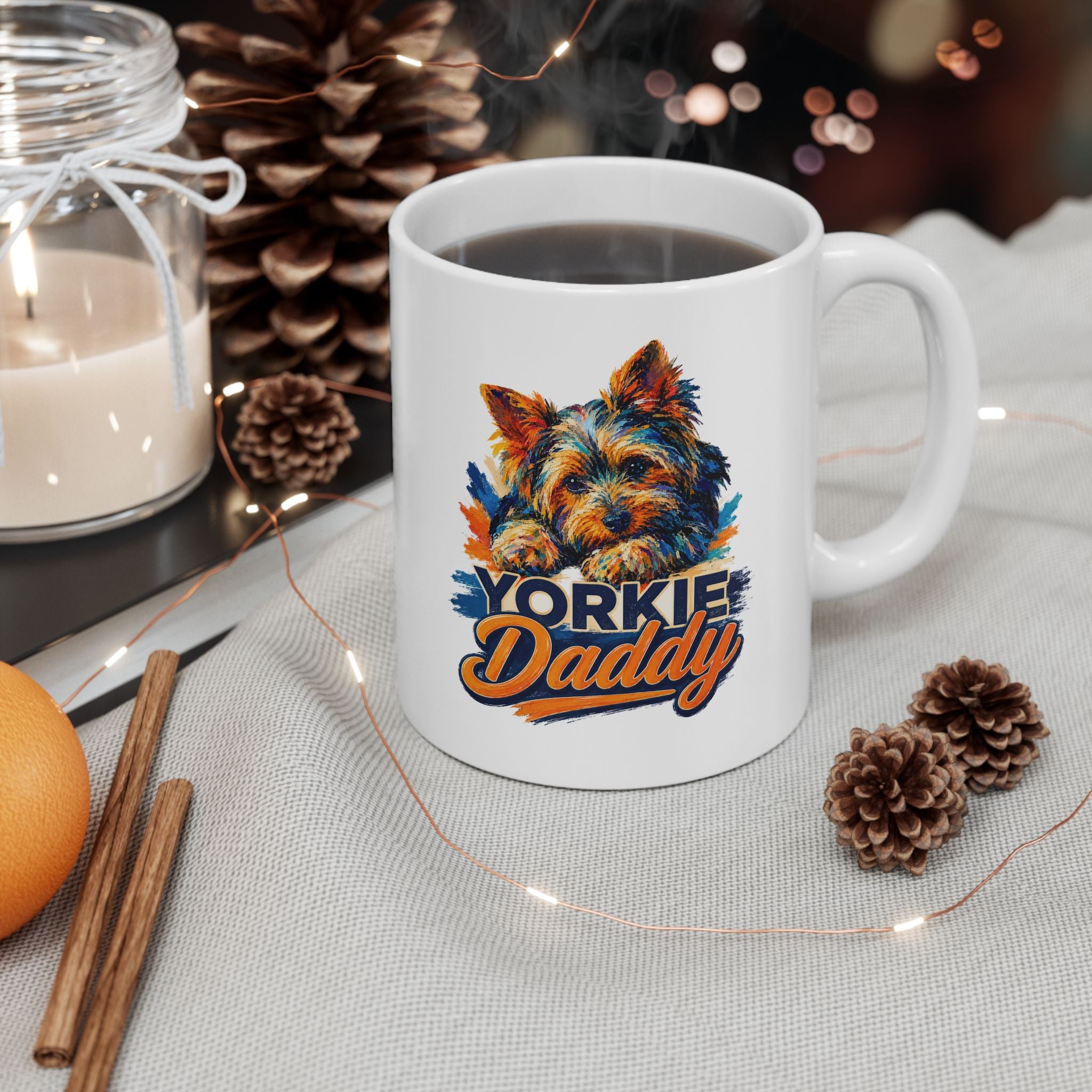 Autumn Dog Mom Ceramic Mug – Fall Leaves & Pup Coffee Cup (11oz, 15oz)