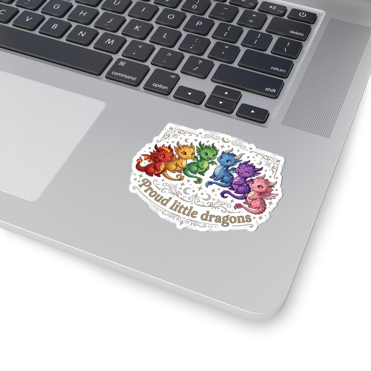 Kiss-Cut Sticker — "Proud Little Dragons" Rainbow Baby Dragon Decal