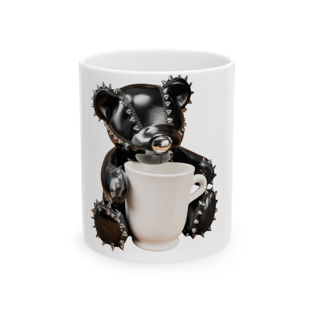 Gothic Spiked Teddy Bear Coffee Mug – Dark Punk 11oz/15oz Ceramic