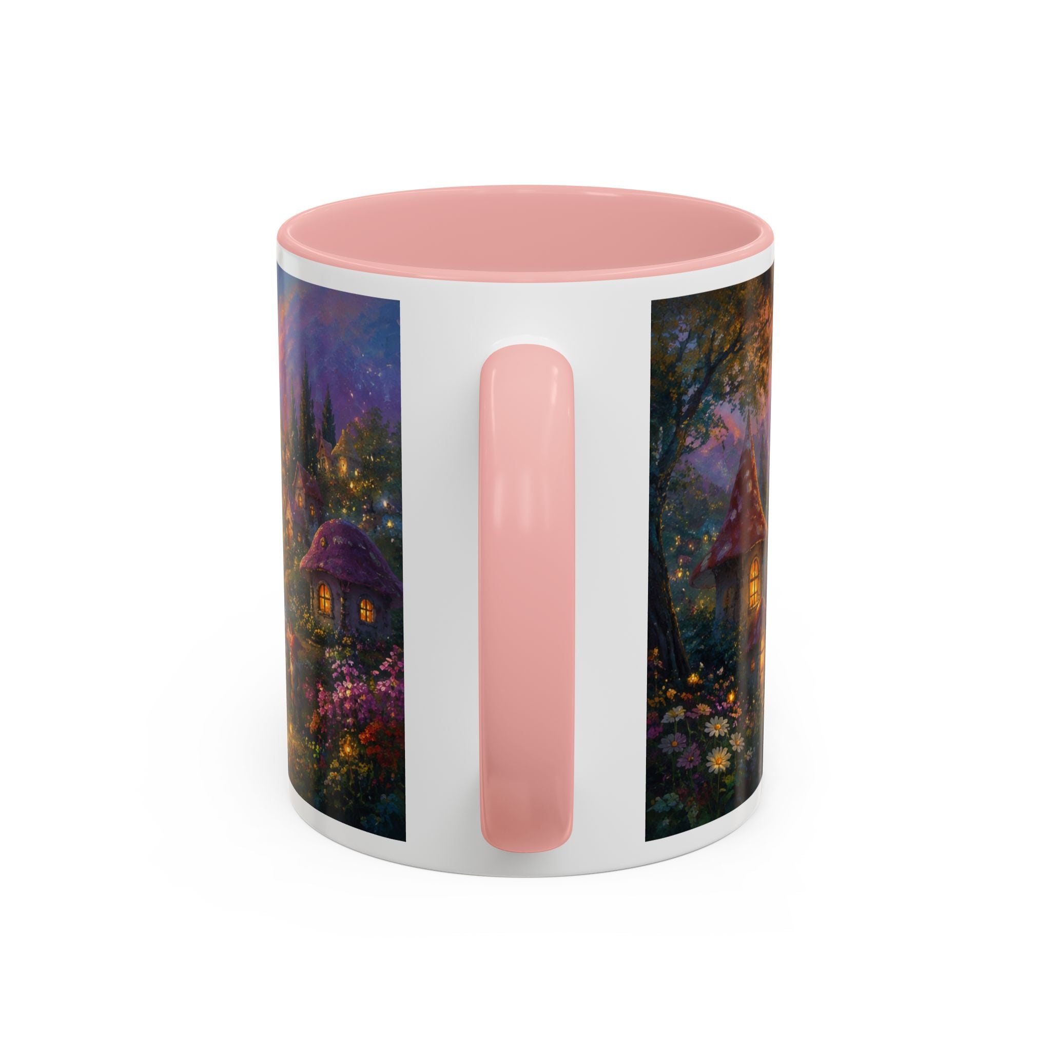Fantasy Sunset Coffee Mug — Whimsical Village Sunrise Art Accent Mug (11/15oz)