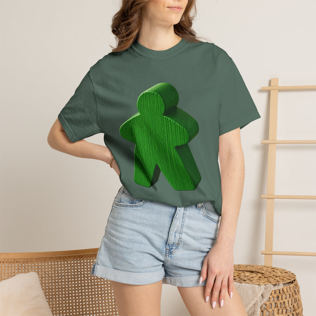 Meeple Graphic T‑Shirt — Green Board Game Gamer Tee