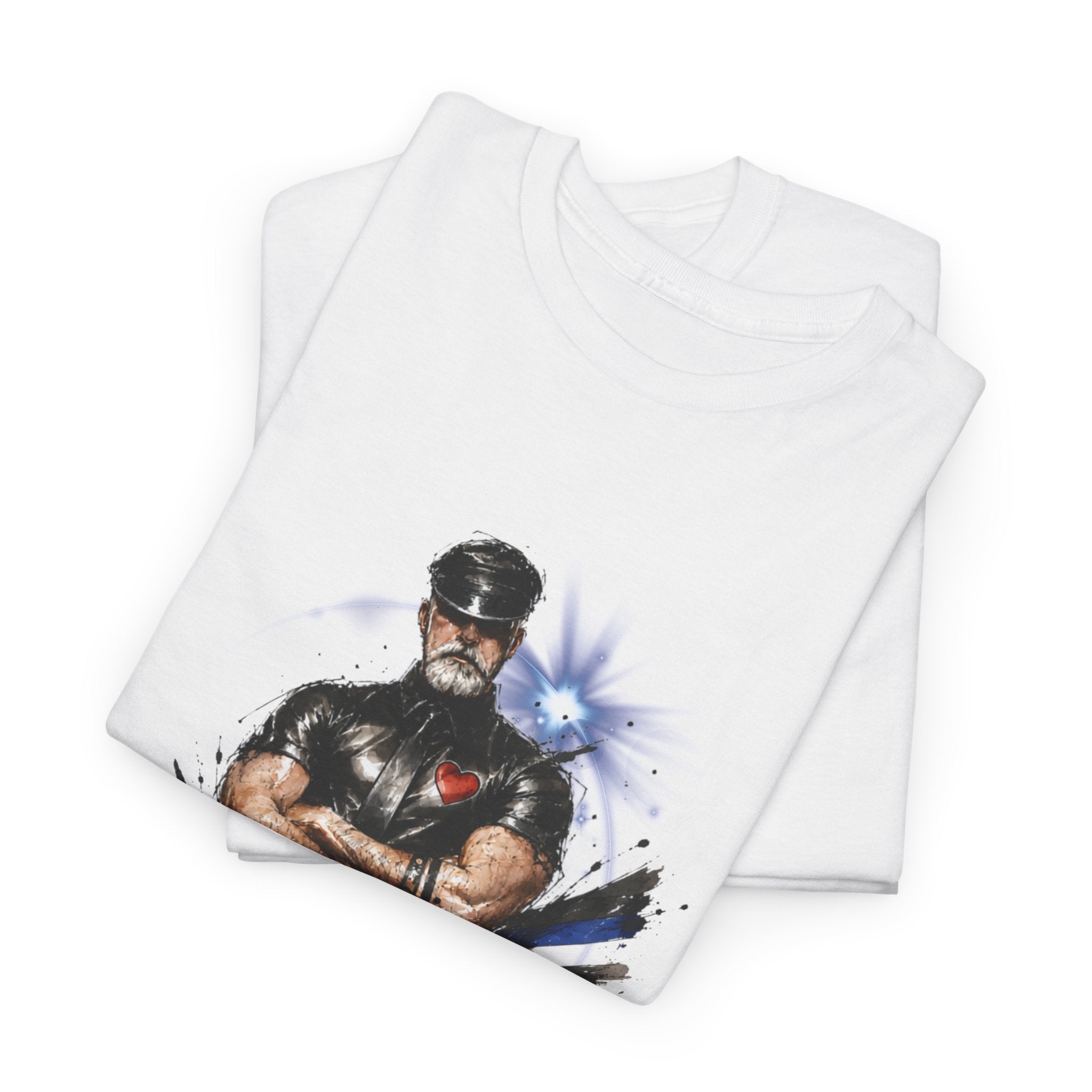T-Shirt — "You Didn't Say Please" Leatherman graphic of an Alpha male in leather