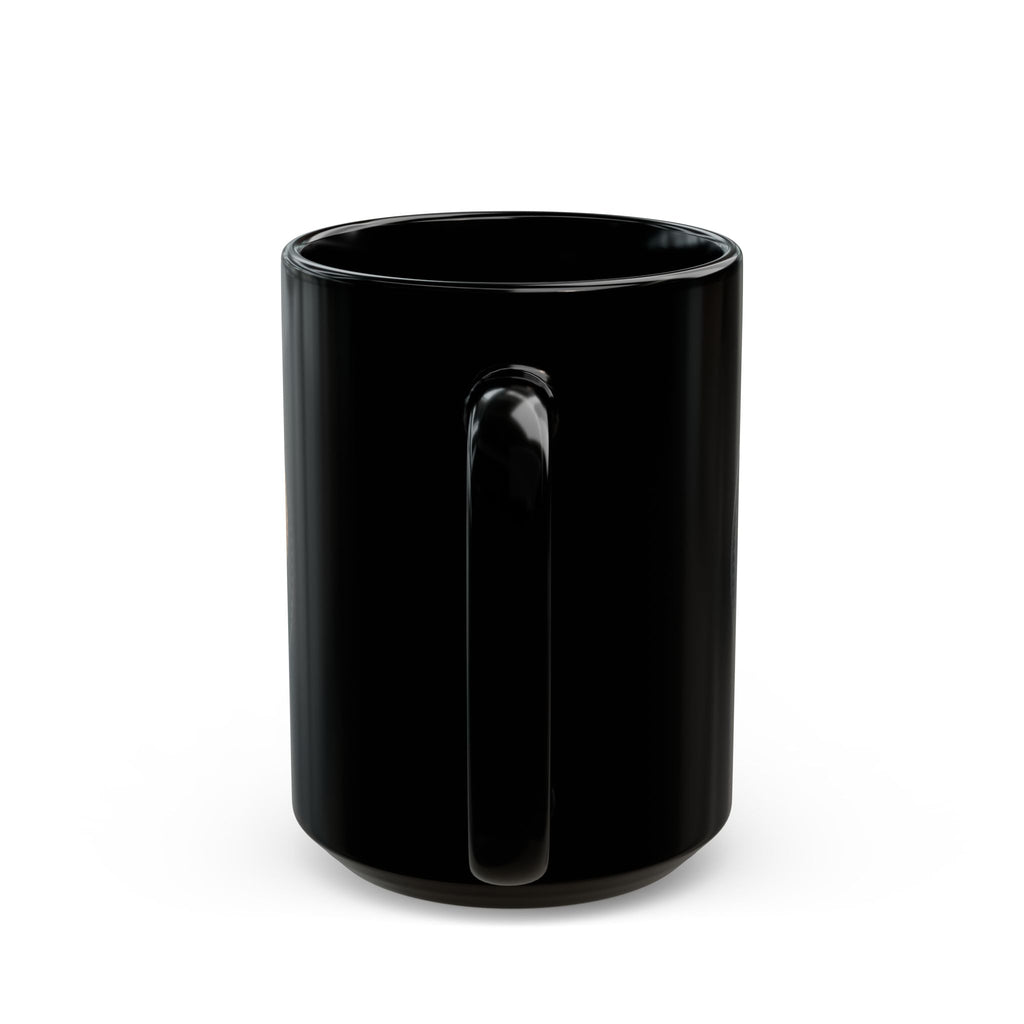 Black Mug — Leather Patch Paw Print Coffee Cup (11oz, 15oz)Bear Pride Coffee Mug.