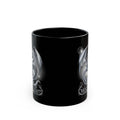 Silver Dragon Orb Black Mug — Fantasy Coffee Cup (11oz, 15oz)