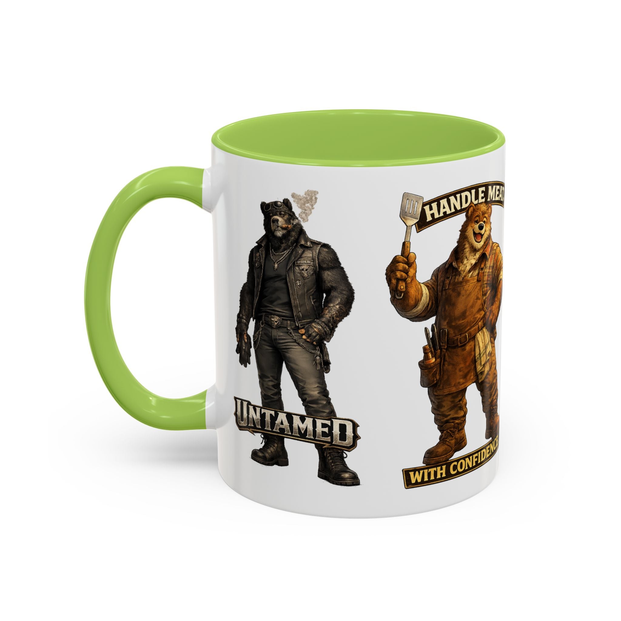 Handy Bear Mechanics Coffee Mug — "I Fix Things, Want a Tune-Up?" Accent Ceramic Mug