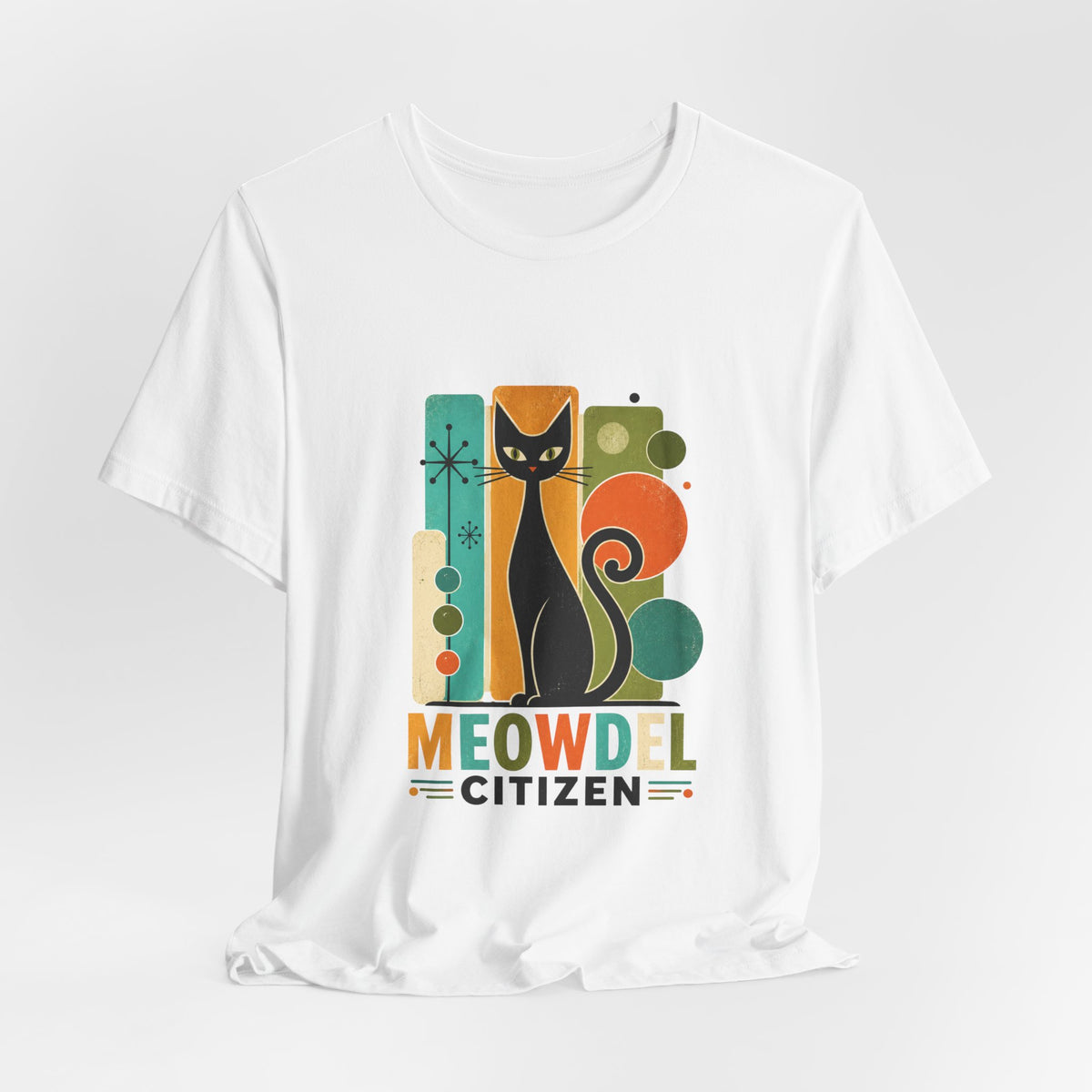 Meowdel Citizen Cat T-Shirt — Retro Mid-Century Cat Graphic Tee