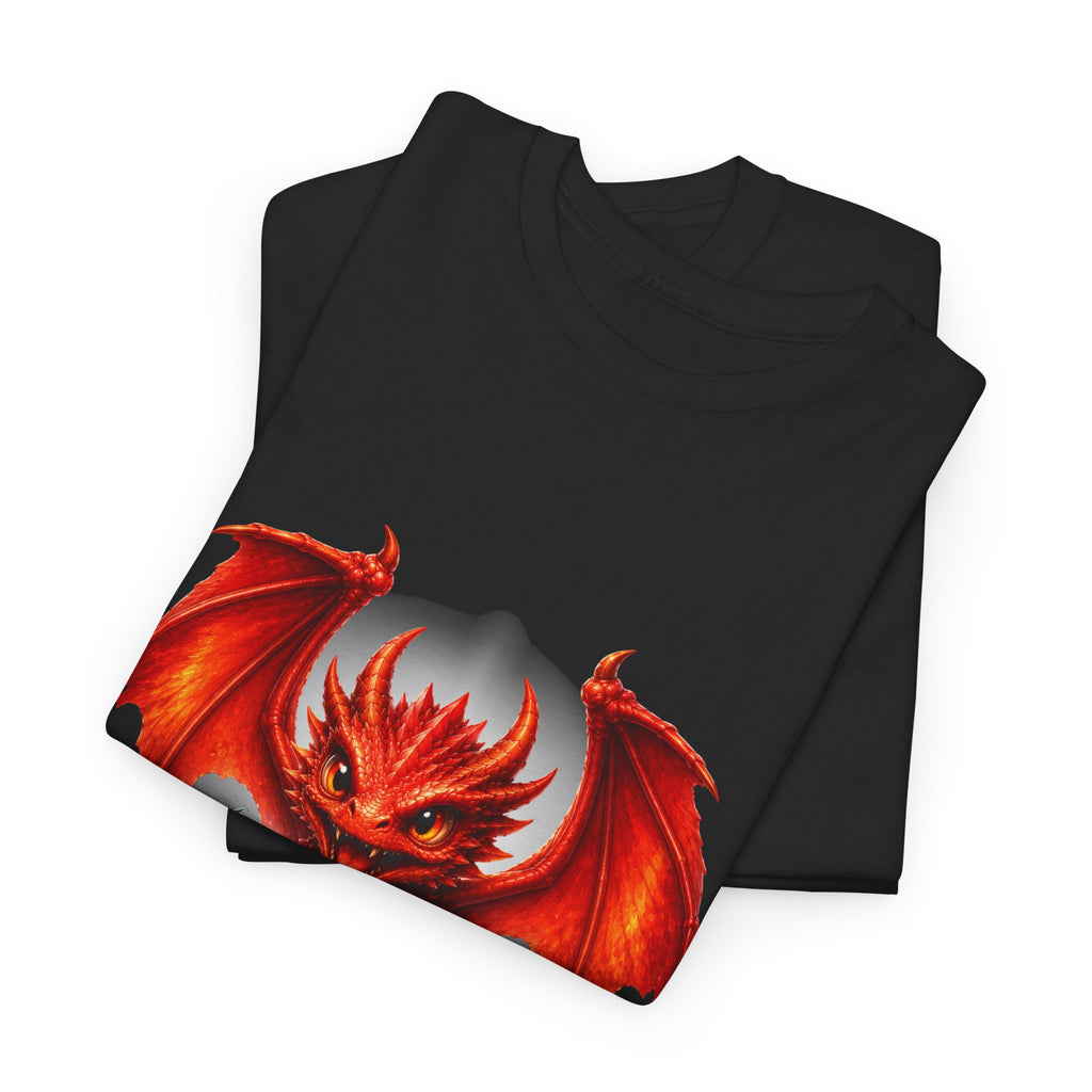 Dragon Hatchling T-Shirt — Cute Red Dragon Hatching Design