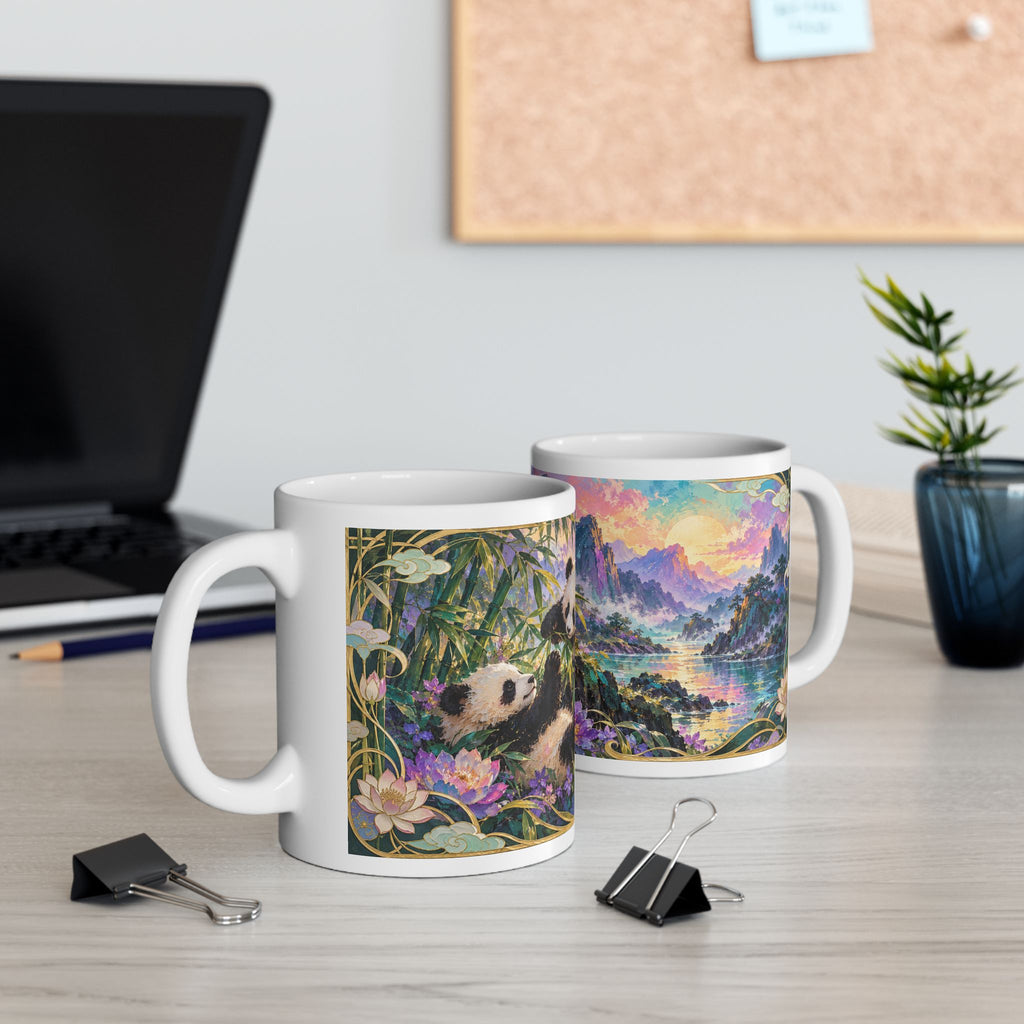 Panda Mugs – Asian-Inspired Art Nouveau Nature Collection