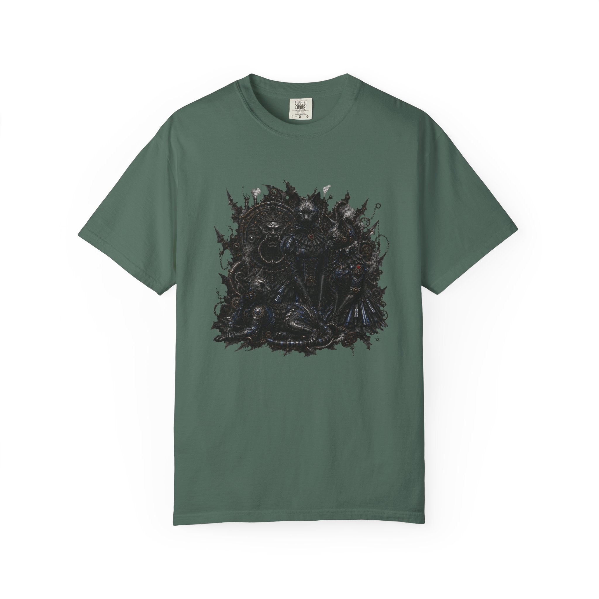 Floral Noir Graphic T-Shirt. Temple Cats. Cat people shirt. IYKYK shirt. Black cats. Steampunk cats shirt. Gothis Cats t-shirt.