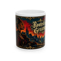 Rooted in Greatness Ceramic Mug — Rooted in Greatness Afrocentric Empowerment Mug. Inspirational Gothic Portrait Coffee Cup (11oz, 15oz)