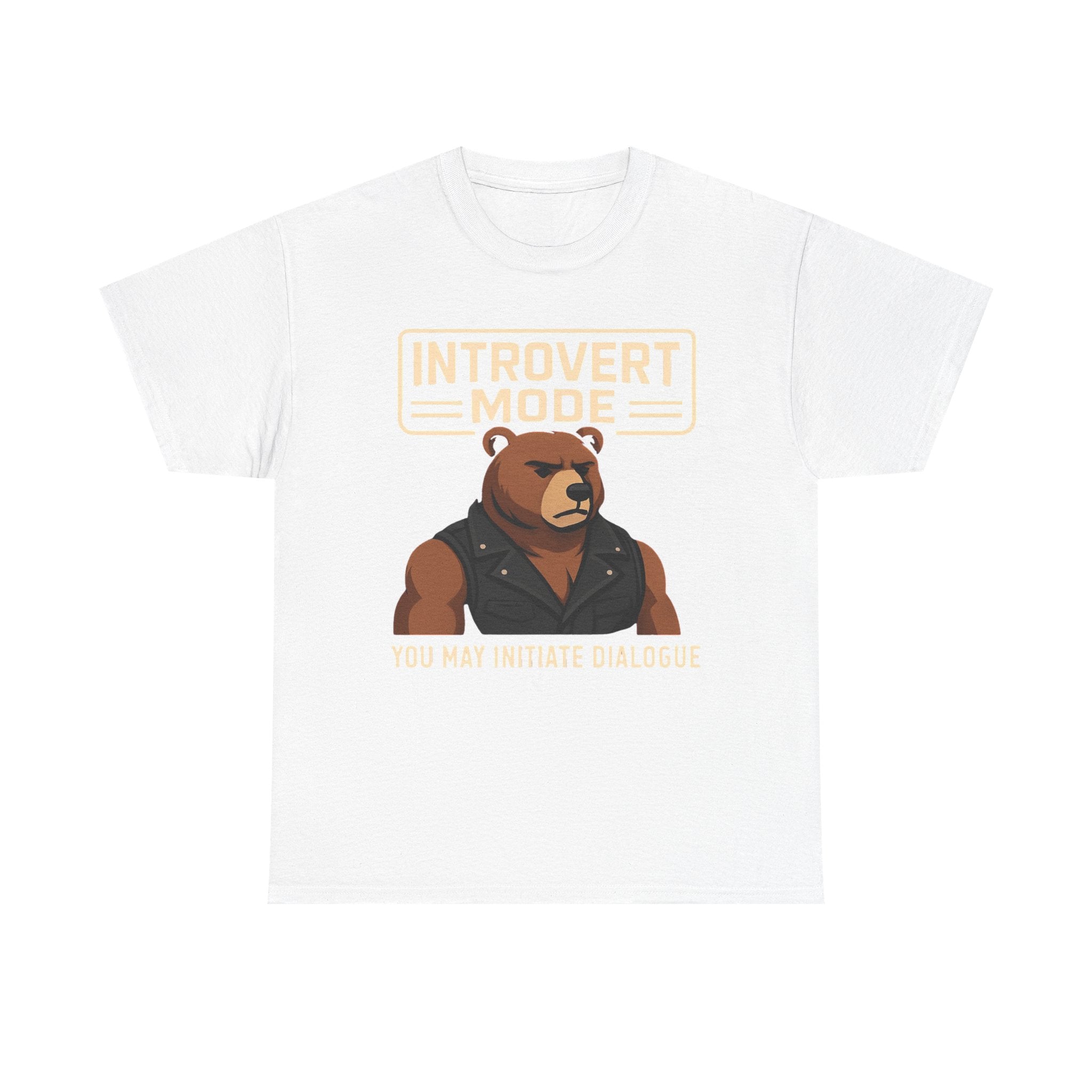 Introvert Bear T-Shirt — 'Please Start the Conversation' Graphic Tee