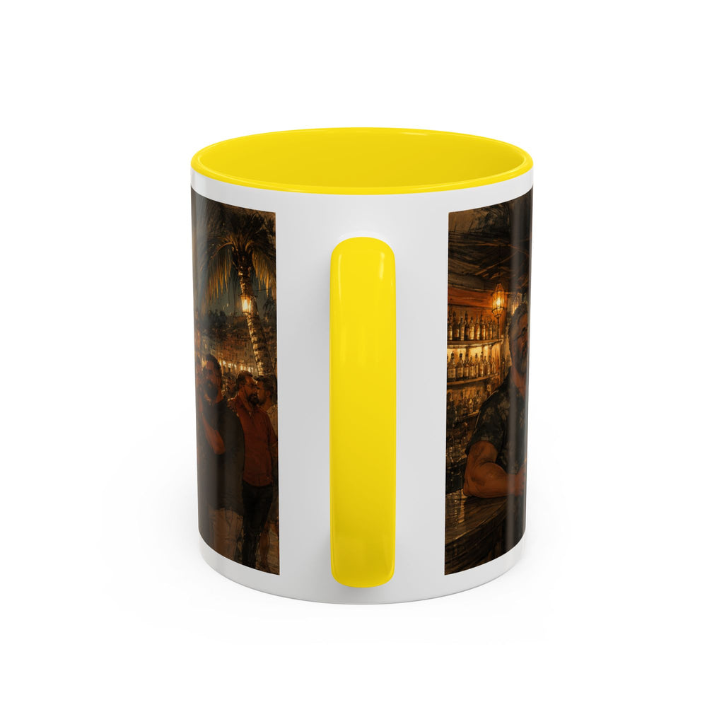 Tropical Night Market Coffee Mug — Moonlit Street Scene Accent Mug (11/15oz) This is a Bear community Bear event coffee Mug.