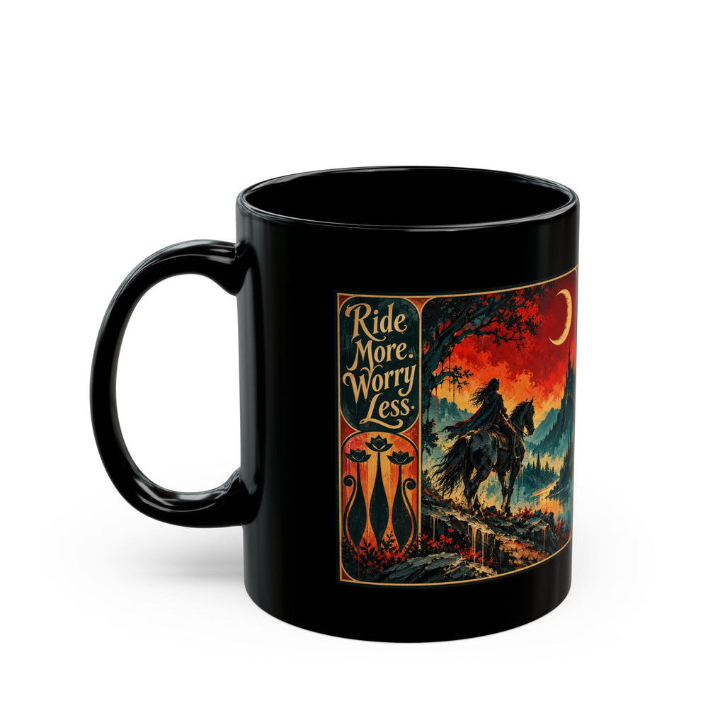 Horse Lover Coffee Mug – Equestrian Art Mug with Jewel Tone Horse Painting