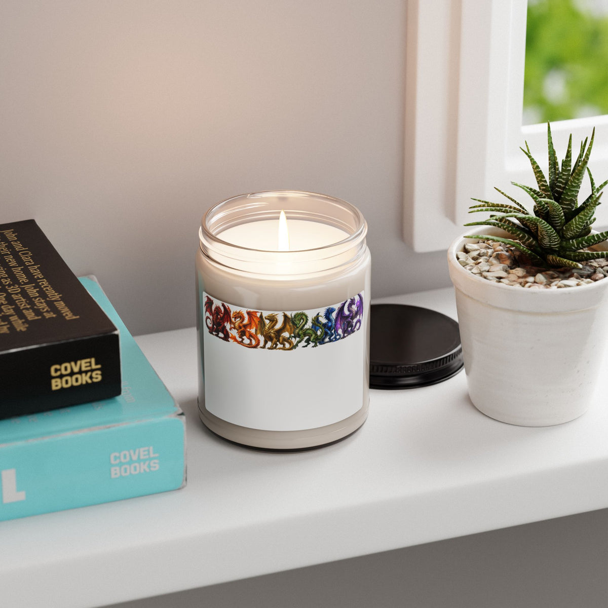 Rainbow Dragon Soy Candle — 9oz Scented Jar for Fantasy Fans & Gifts