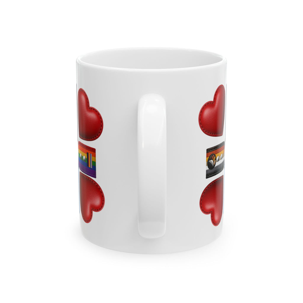 LGBTQ+ Pride Heart Cross Ceramic Mug (11oz/15oz)