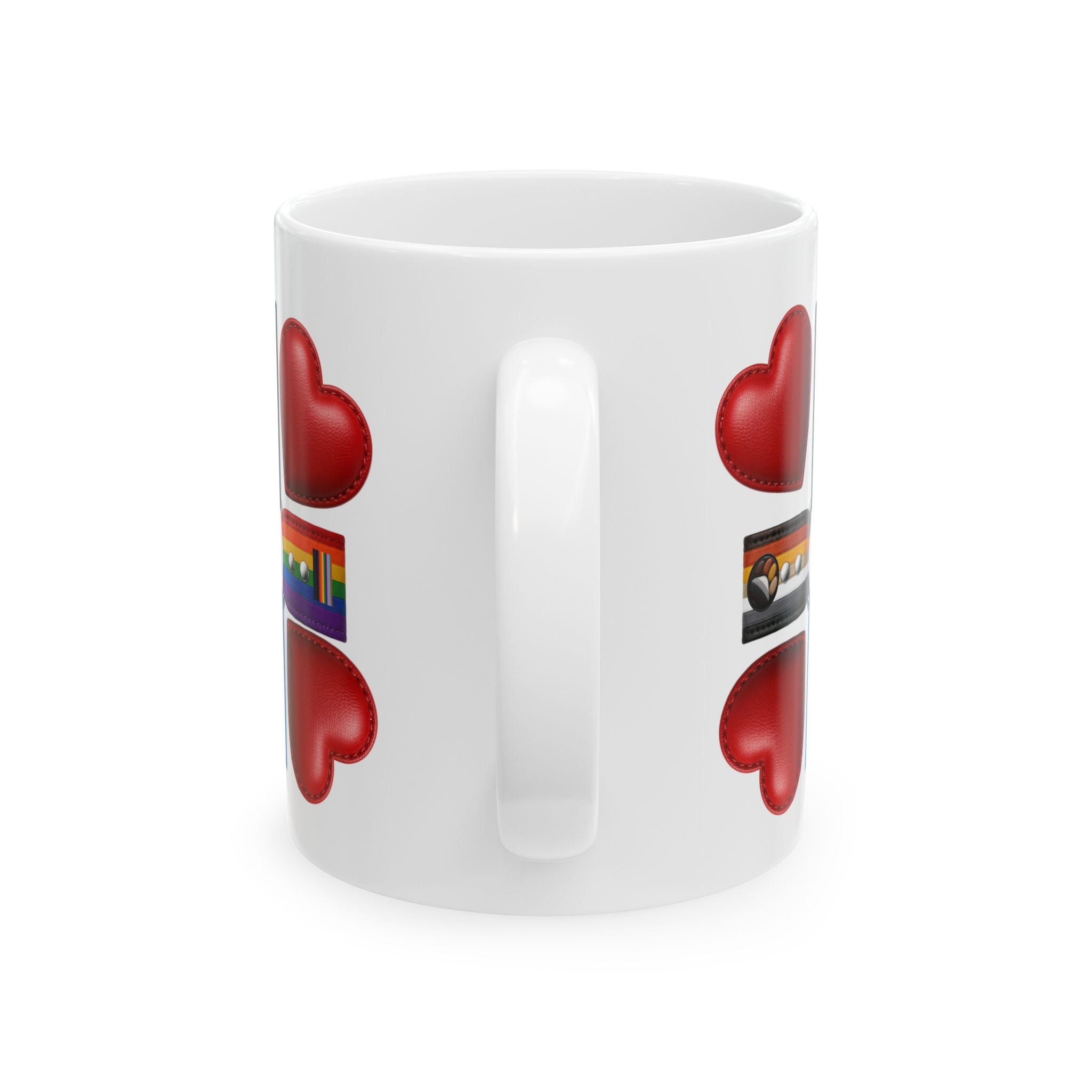 LGBTQ+ Pride Heart Cross Ceramic Mug (11oz/15oz)