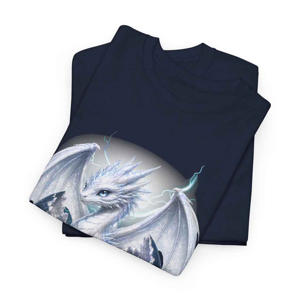 White Ice Dragon T-Shirt — Fantasy Dragon Tee for Fans & Cosplay