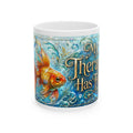 Goldfish Ceramic Mug — "My Therapy Has Fins" Artistic Coffee Cup