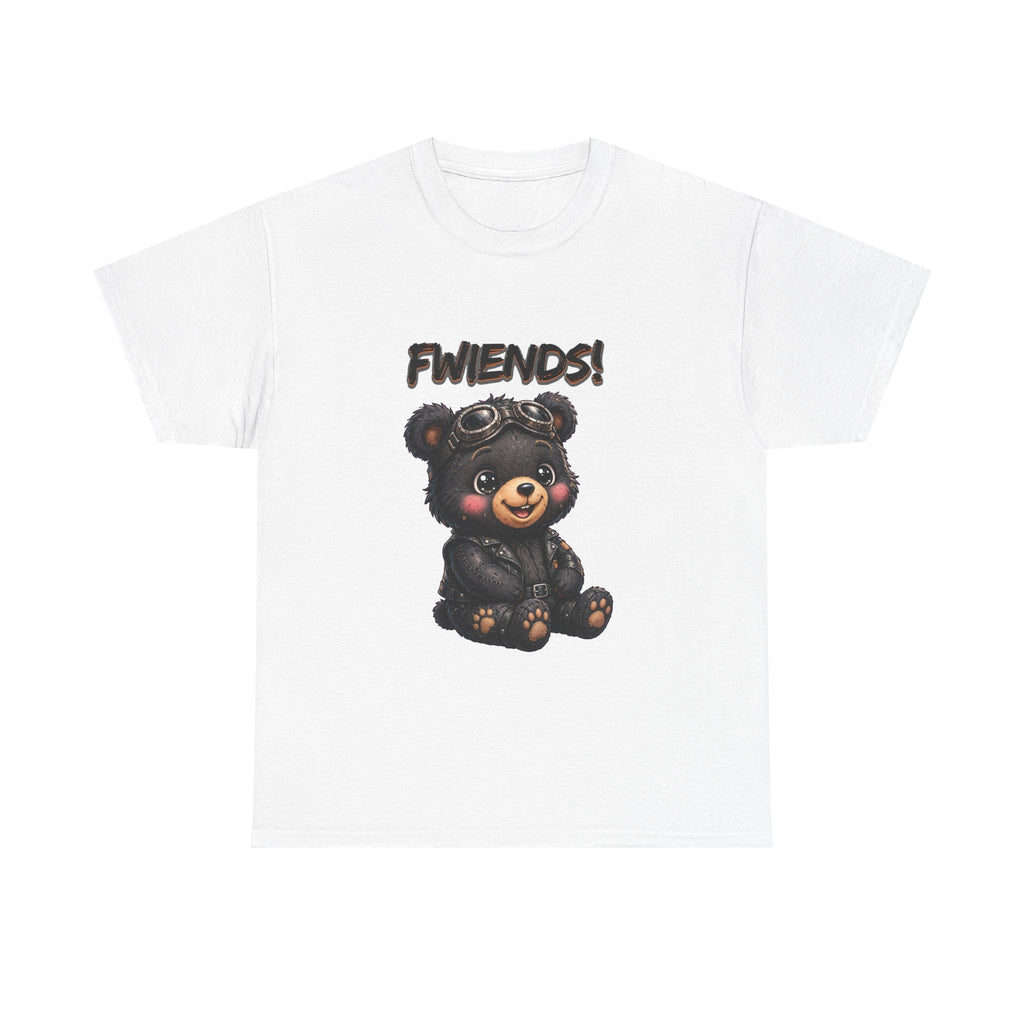 Bear 'Fwiends!' Graphic Tee — Cute Teddy Pilot T-Shirt for Kids & Fans