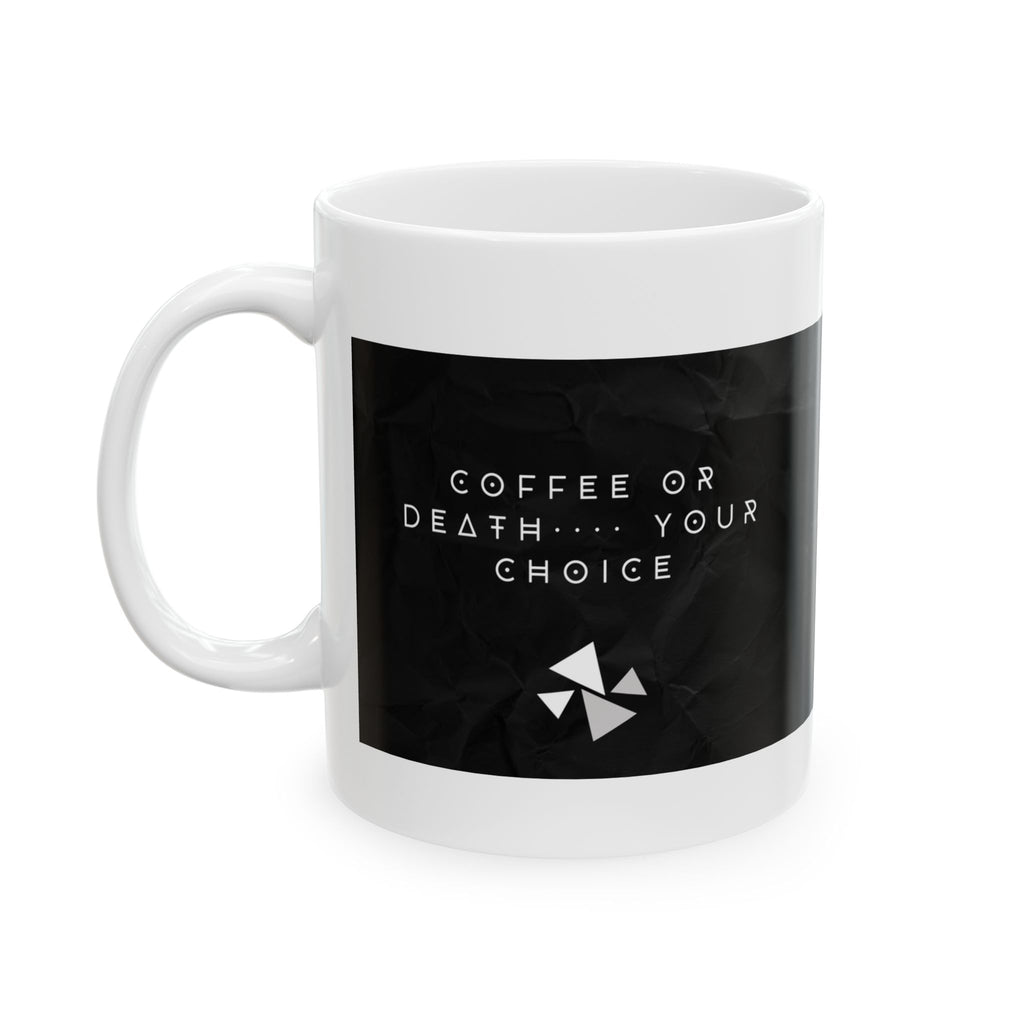 Coffee Ceramic Mug — Minimal Neutral Quote Design (11oz & 15oz)
