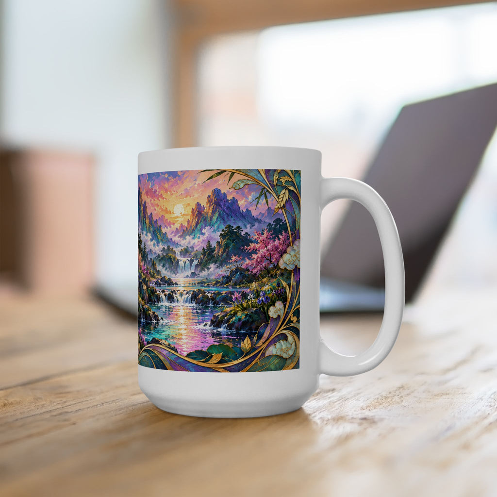 Panda Mug – Asian-Inspired Art Nouveau Panda Bear Coffee Cup, Bamboo Nature Gift