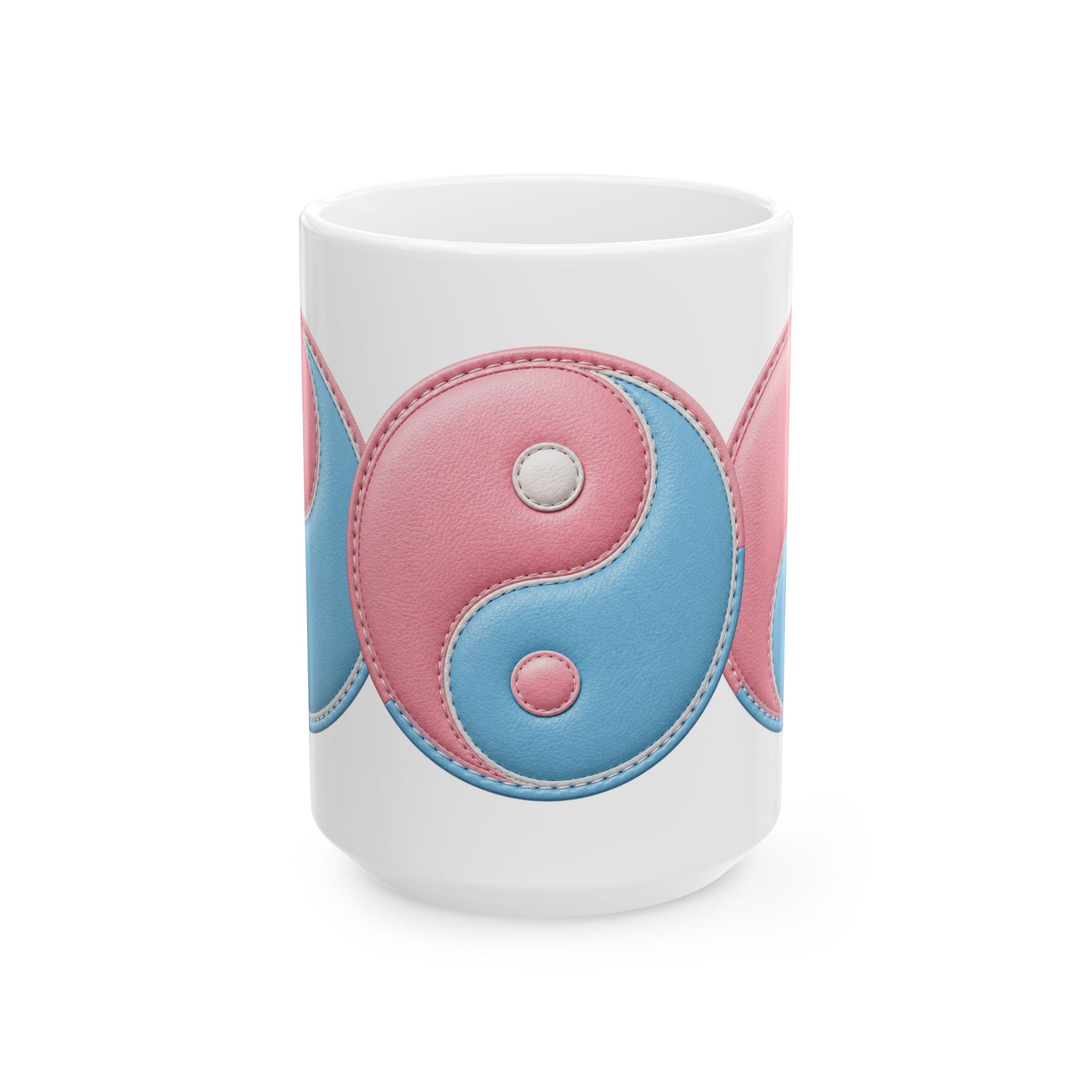 Pastel Yin Yang Ceramic Mug – Pink & Blue Harmony Coffee Cup (11oz/15oz)