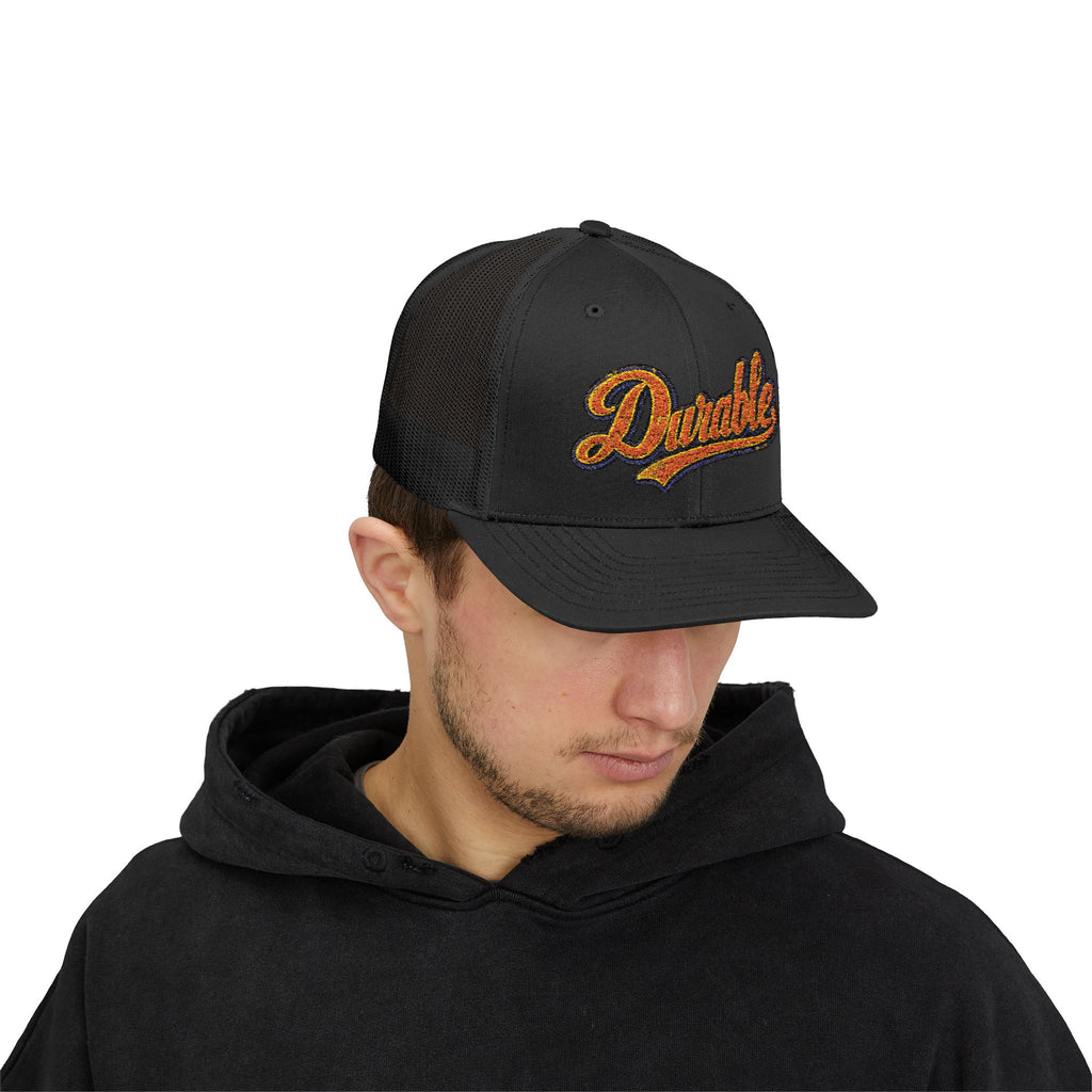 Durable Retro Script Snapback Trucker Cap