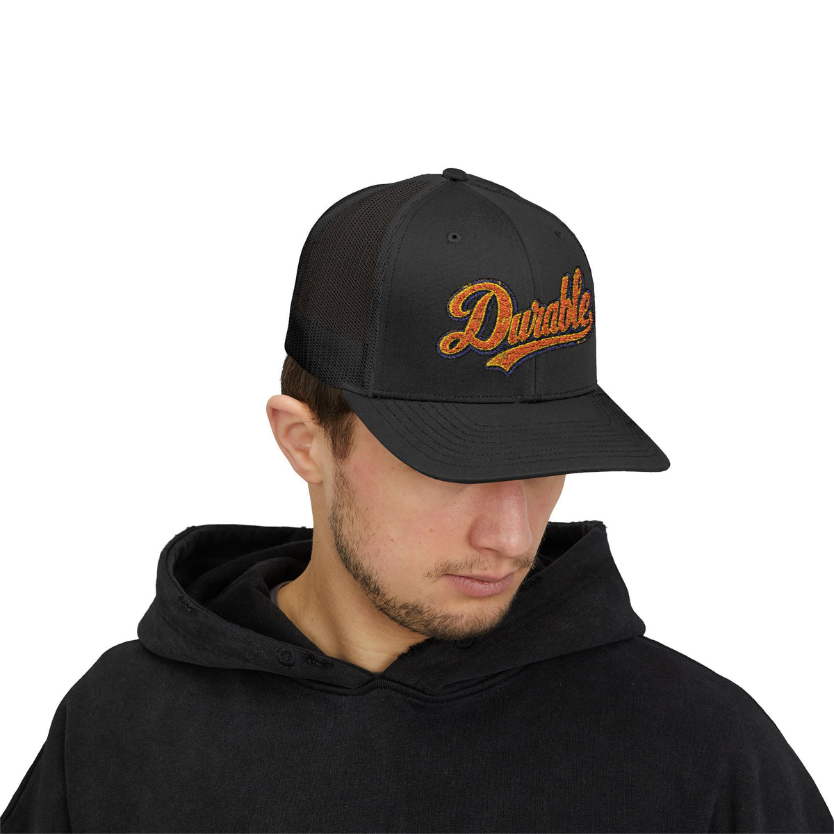 Durable Retro Script Snapback Trucker Cap