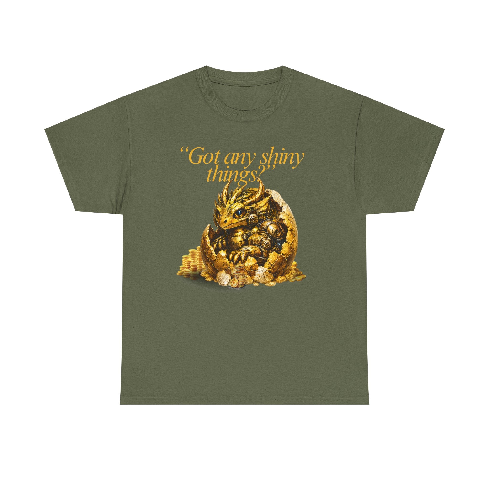Gold Dragon Nugget Tee — "Got Any Shiny Things" Fantasy Graphic T-Shirt