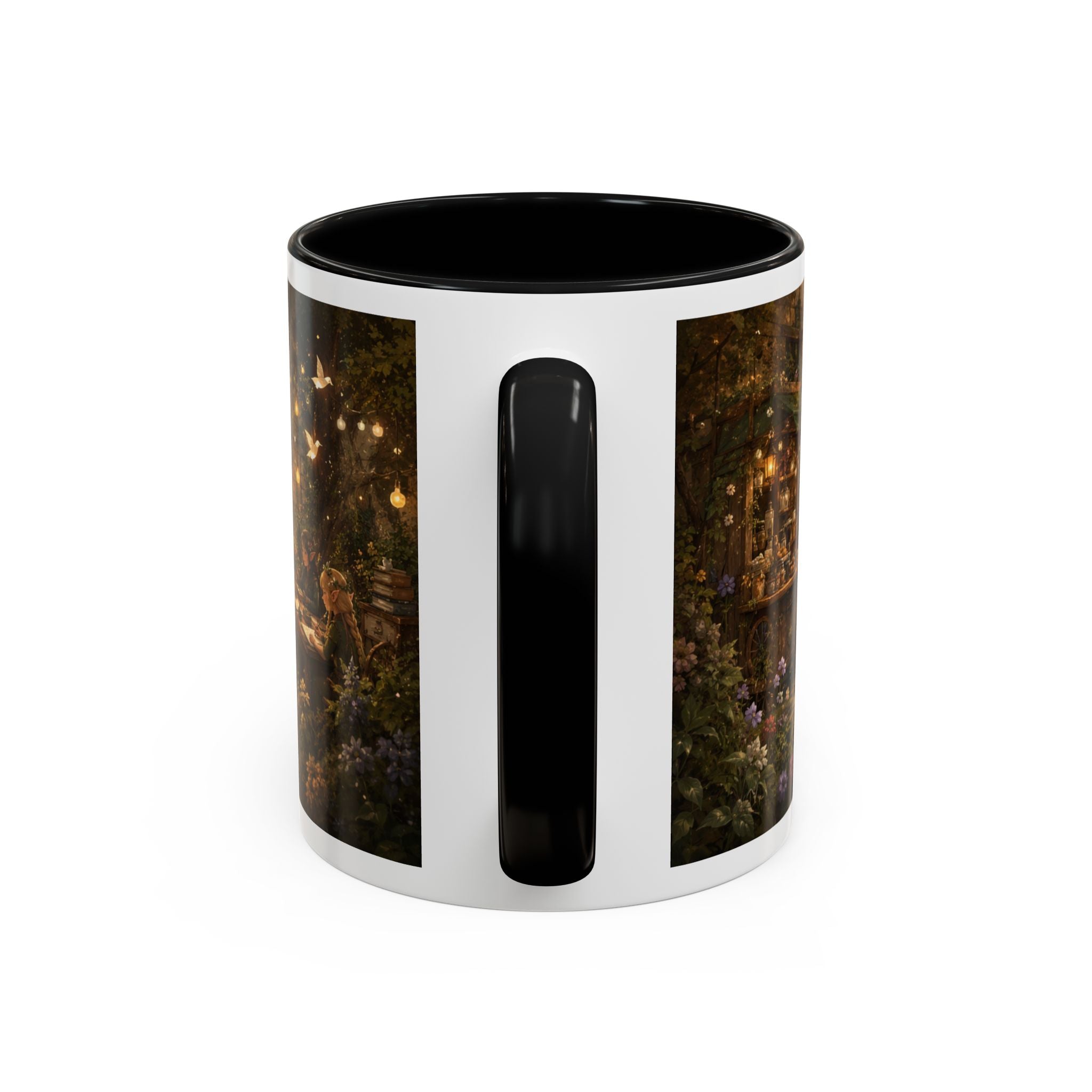 Whimsical Woodland Café Accent Coffee Mug — Cozy Fairy Tale Scene (11/15oz)