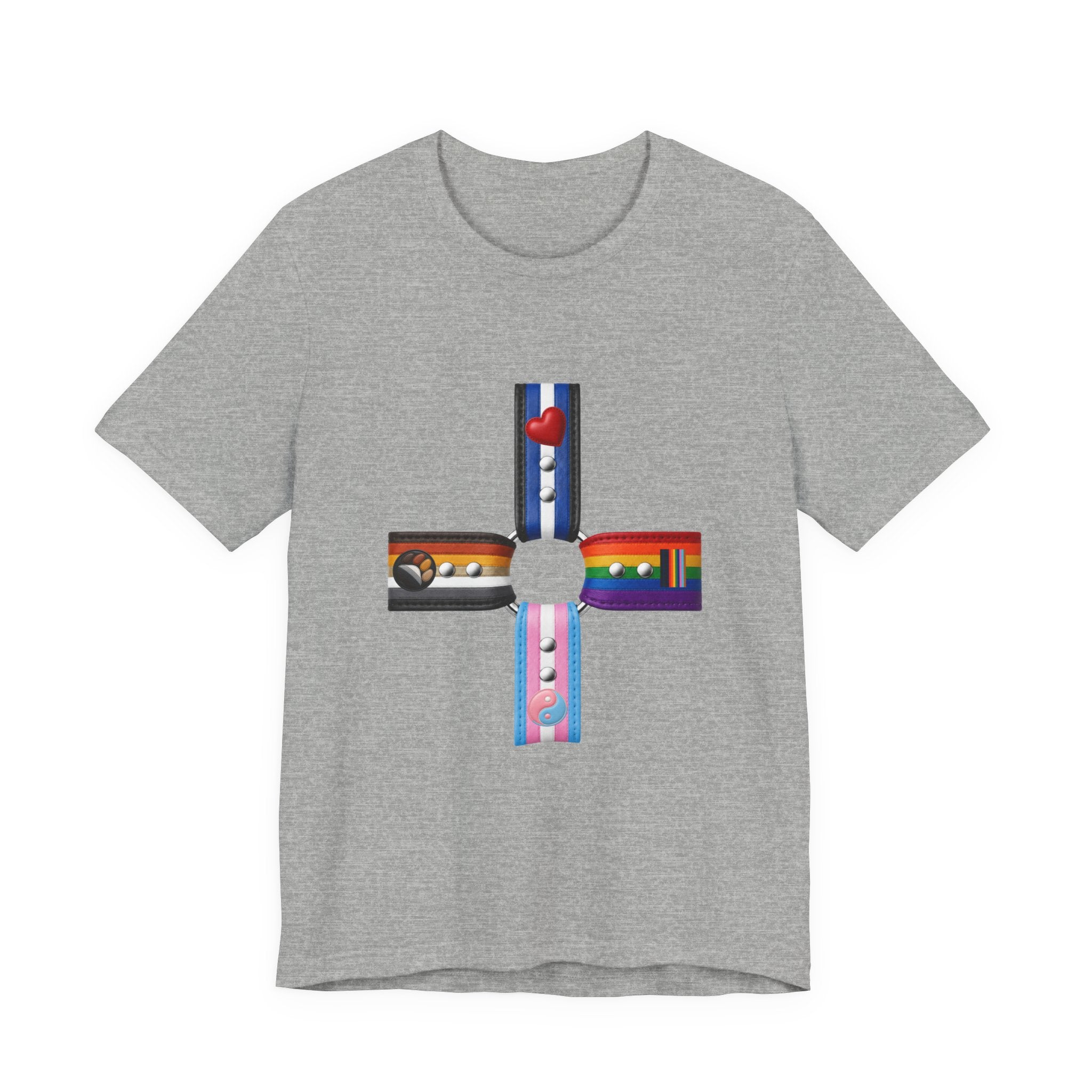 Cross of Pride T‑Shirt — LGBTQ+ Flag Collage Tee