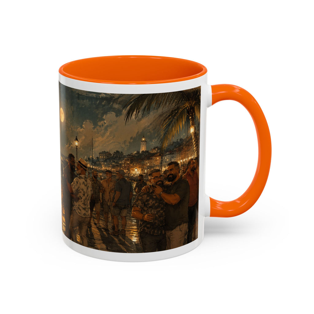 Tropical Night Market Coffee Mug — Moonlit Street Scene Accent Mug (11/15oz) This is a Bear community Bear event coffee Mug.
