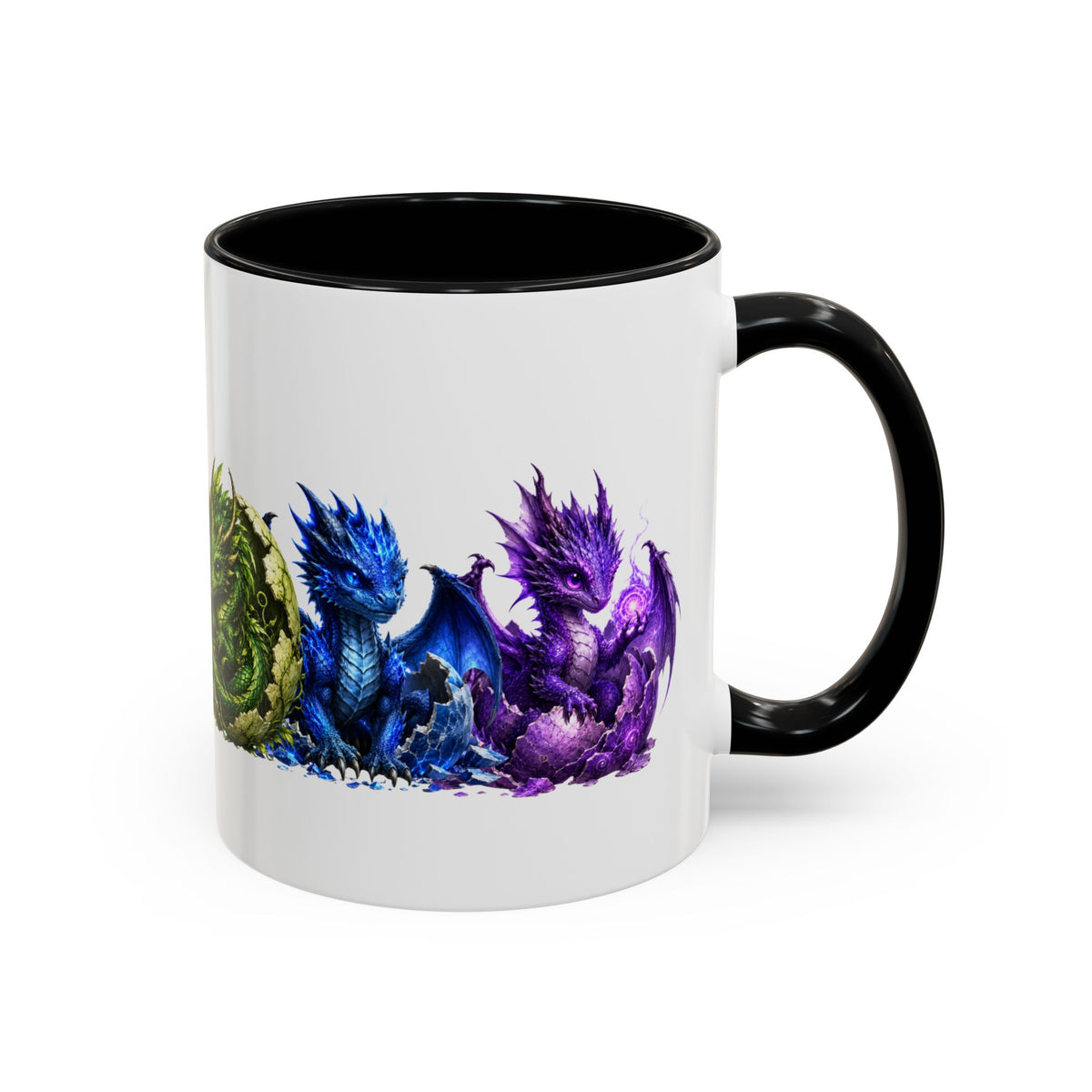 Dragon Element Accent Coffee Mug — Colorful Baby Dragon Lineup (11/15oz)
