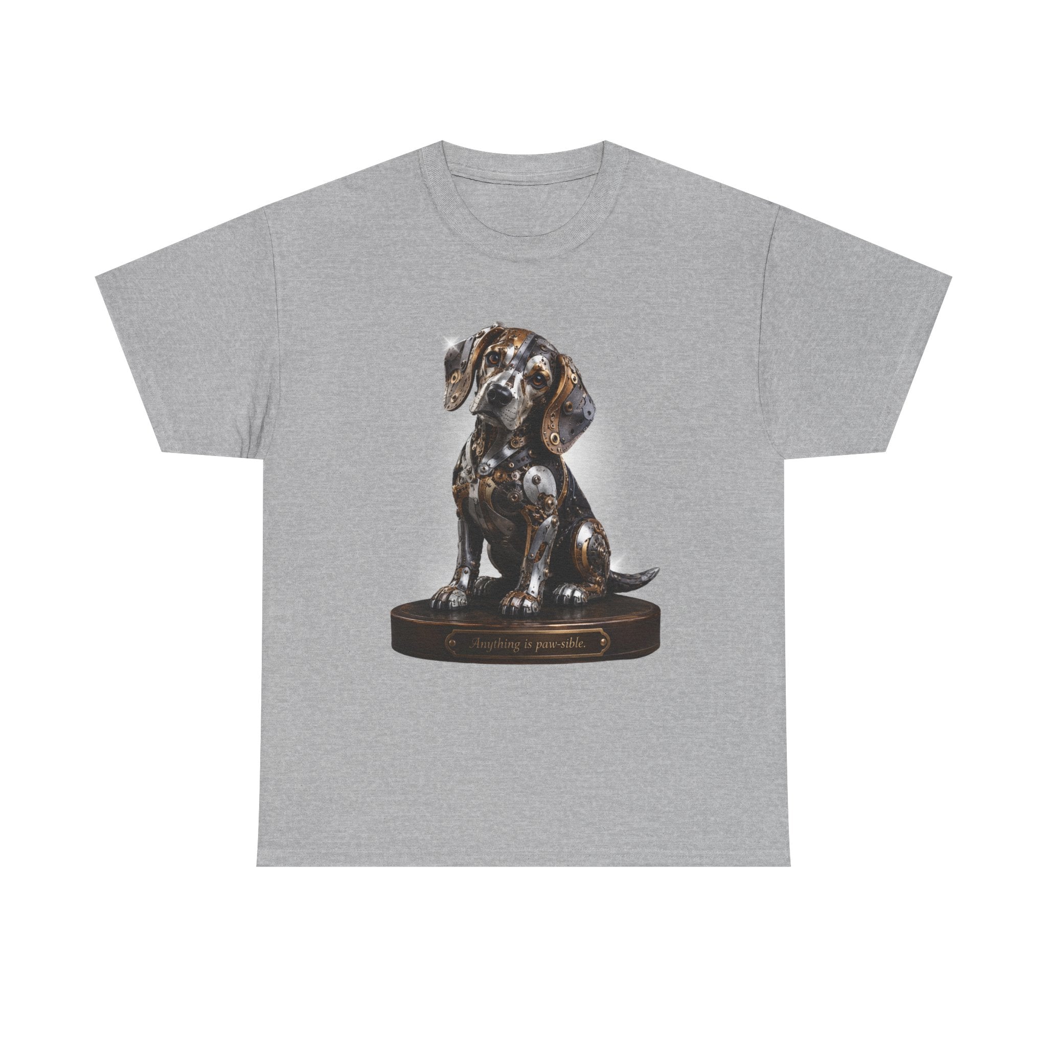 Beagle Tee – Cute Sitting Puppy Graphic T-Shirt. Beagle Puppy sitting on a trophy stand.