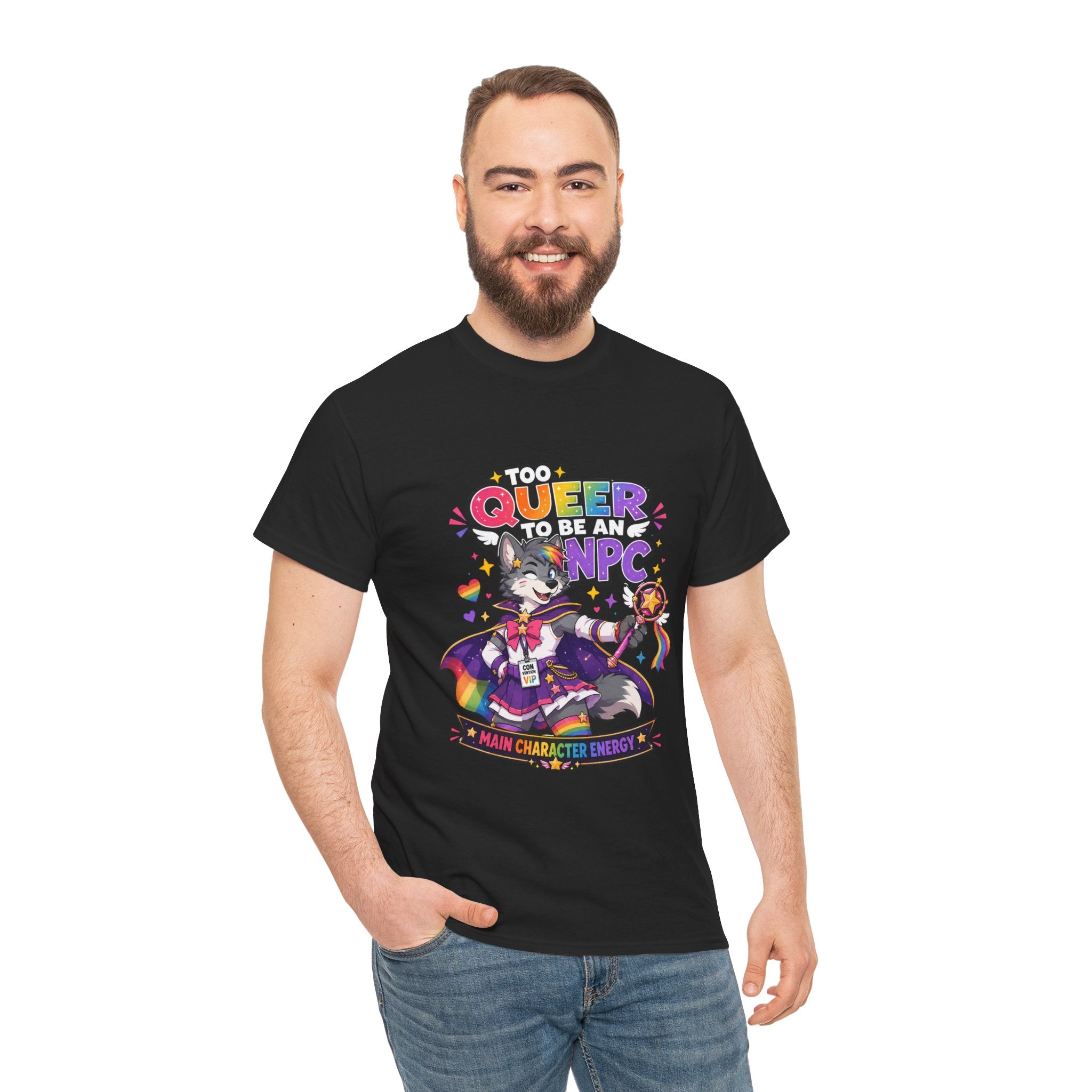 Too Queer to Be an NPC T-Shirt — Main Character Energy LGBTQ+ Pride Tee