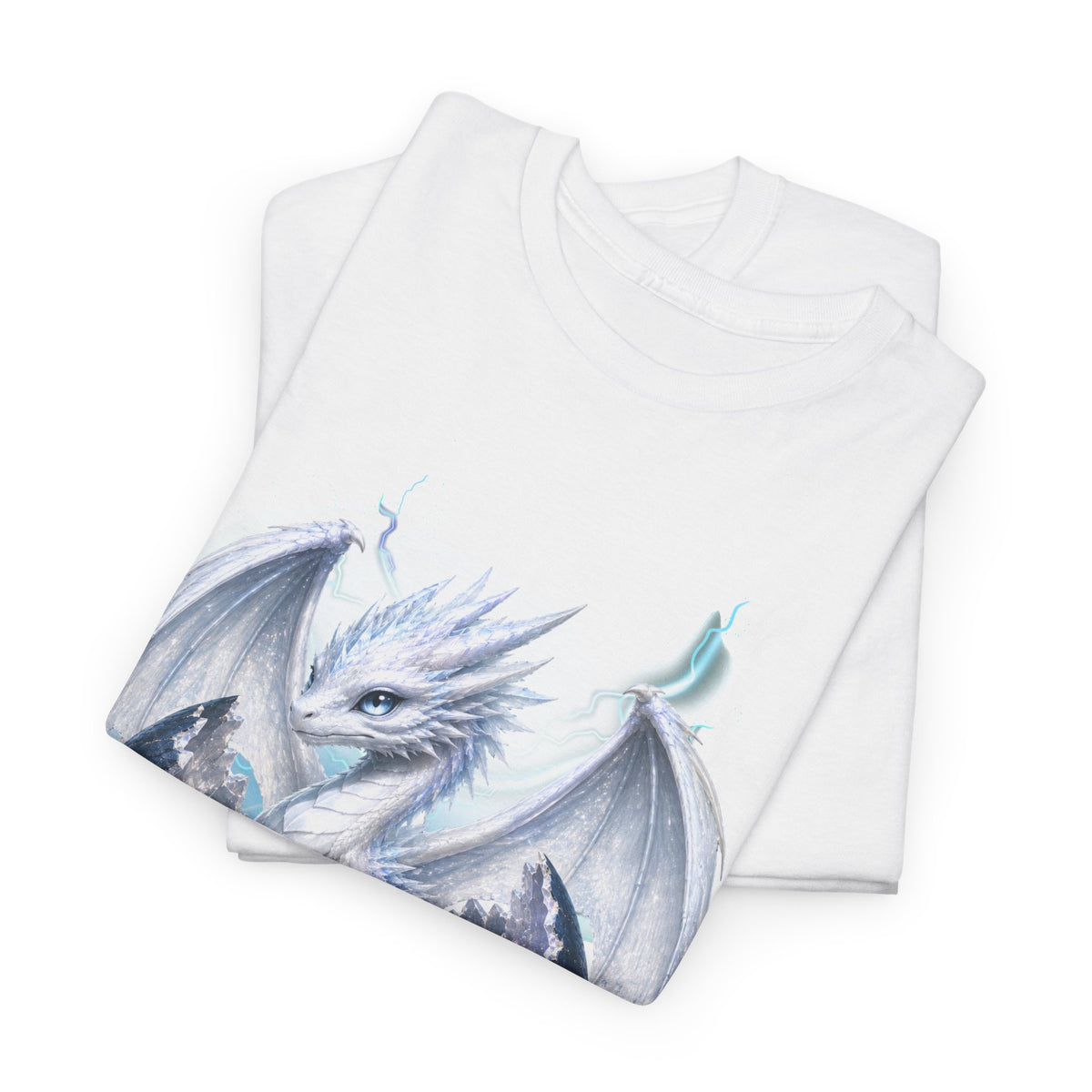 White Ice Dragon T-Shirt — Fantasy Dragon Tee for Fans & Cosplay