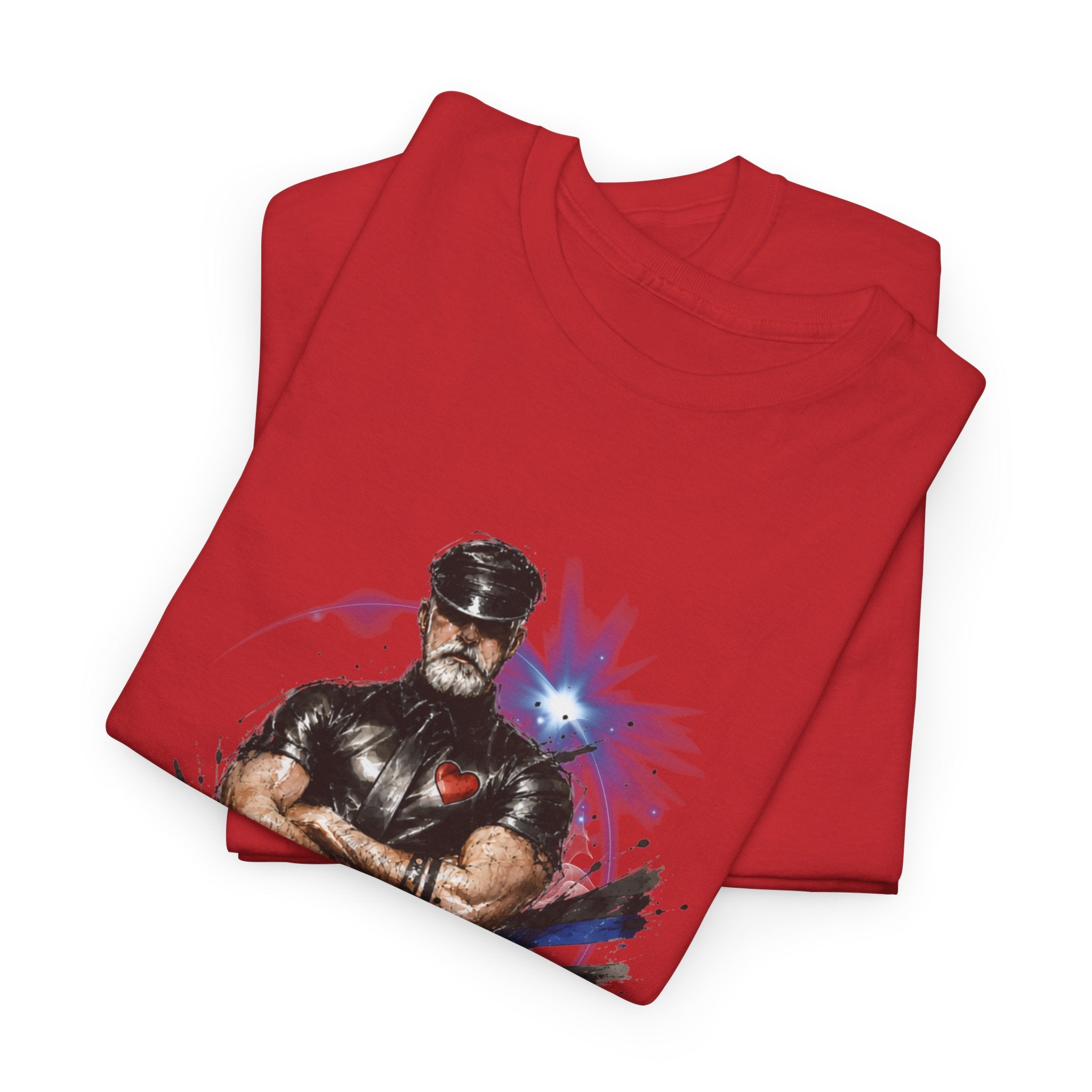 T-Shirt — "You Didn't Say Please" Leatherman graphic of an Alpha male in leather