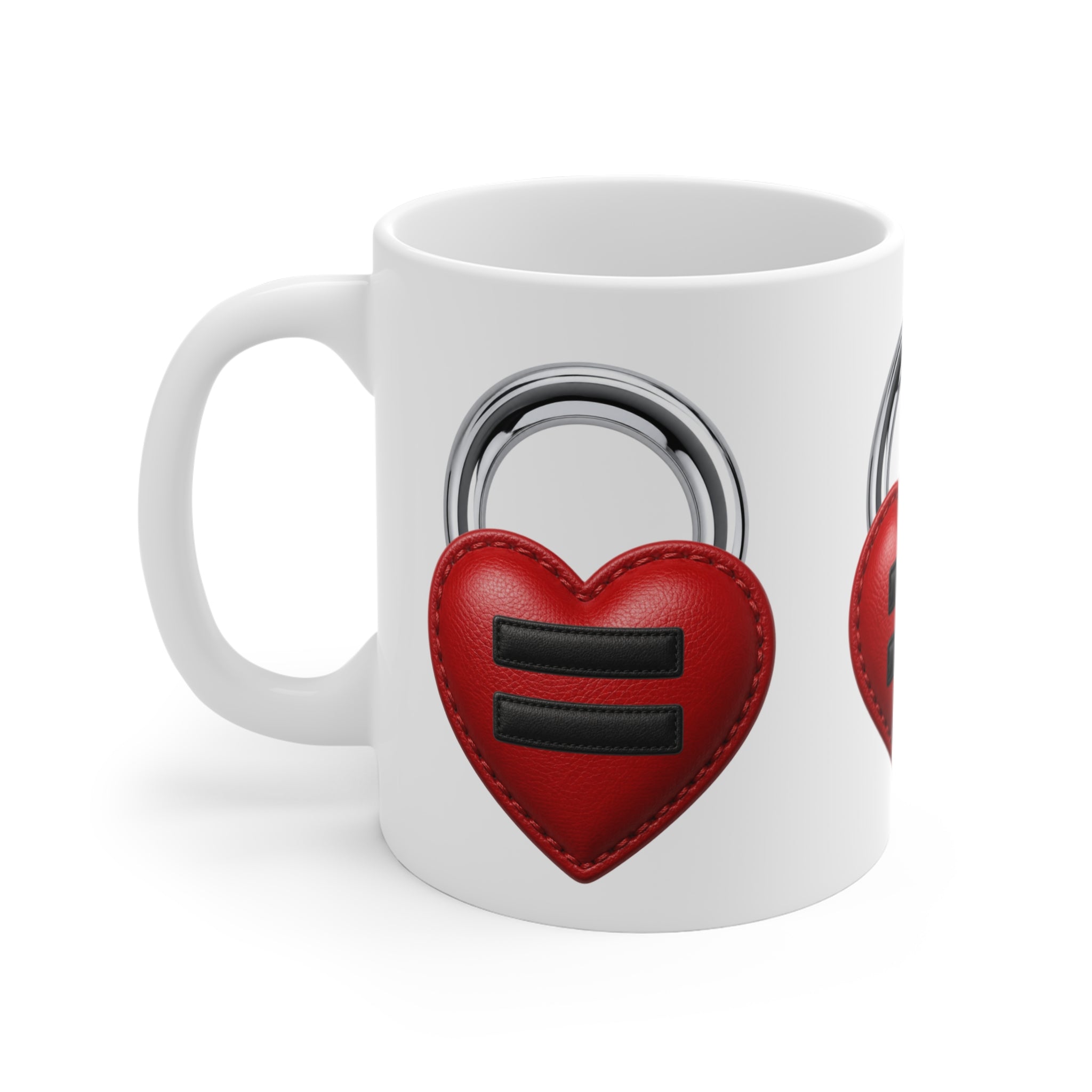 Equality Heart Lock Mug - 11oz LGBTQ+ Pride Love & Equality Coffee Cup