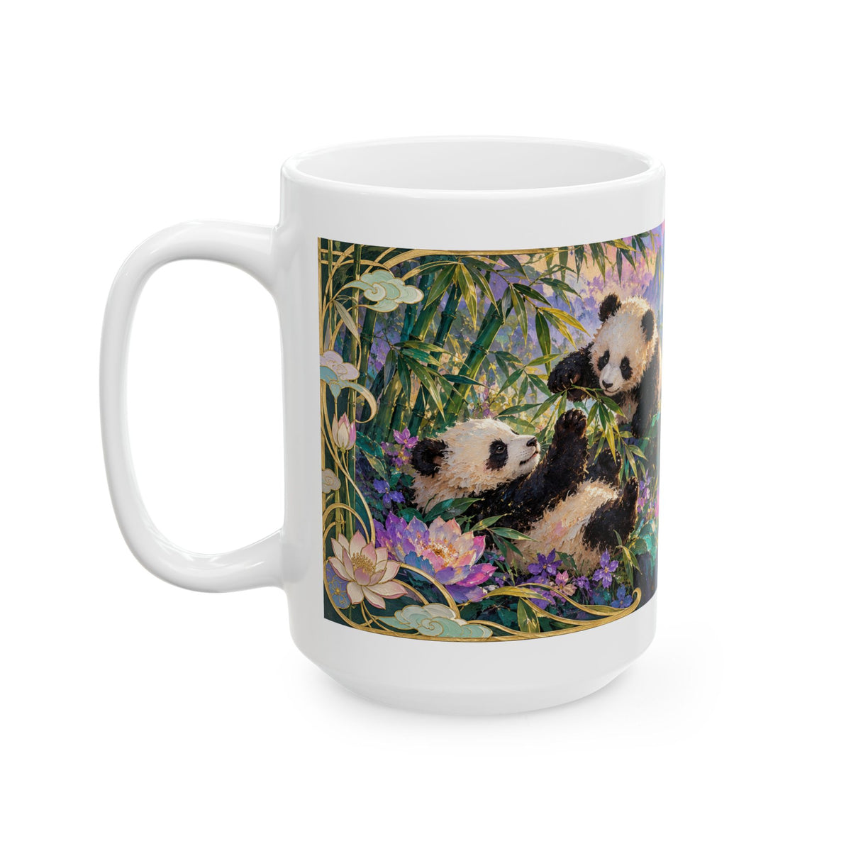 Panda Mugs – Asian-Inspired Art Nouveau Nature Collection